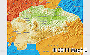 Physical Map of Guelma, political outside