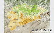 Physical Map of Guelma, semi-desaturated