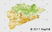 Physical Map of Guelma, single color outside