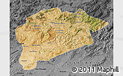 Satellite Map of Guelma, darken, desaturated