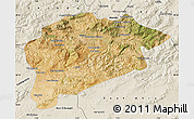 Satellite Map of Guelma, shaded relief outside