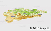 Physical Panoramic Map of Guelma, cropped outside