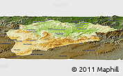 Physical Panoramic Map of Guelma, darken