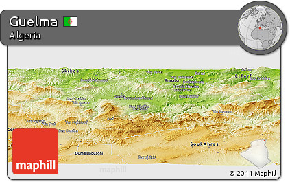 Physical Panoramic Map of Guelma