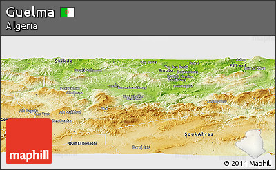 Physical Panoramic Map of Guelma