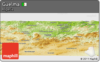 Physical Panoramic Map of Guelma