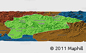 Political Panoramic Map of Guelma, darken