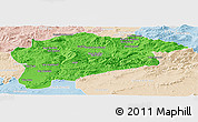 Political Panoramic Map of Guelma, lighten