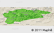 Political Panoramic Map of Guelma, shaded relief outside