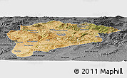 Satellite Panoramic Map of Guelma, darken, desaturated