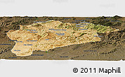 Satellite Panoramic Map of Guelma, darken