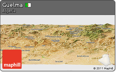 Satellite Panoramic Map of Guelma