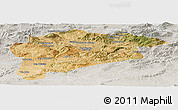 Satellite Panoramic Map of Guelma, lighten, semi-desaturated
