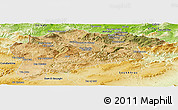 Satellite Panoramic Map of Guelma, physical outside