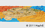 Satellite Panoramic Map of Guelma, political outside