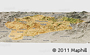 Satellite Panoramic Map of Guelma, semi-desaturated