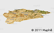 Satellite Panoramic Map of Guelma, single color outside