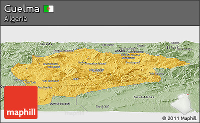 Savanna Style Panoramic Map of Guelma