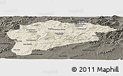 Shaded Relief Panoramic Map of Guelma, darken