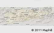 Shaded Relief Panoramic Map of Guelma, semi-desaturated