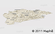 Shaded Relief Panoramic Map of Guelma, single color outside