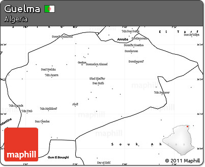 Blank Simple Map of Guelma