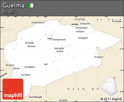 Classic Style Simple Map of Guelma