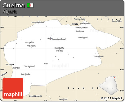 Classic Style Simple Map of Guelma
