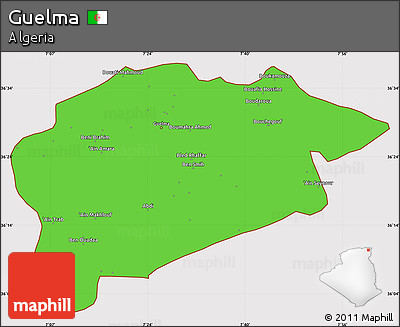 Political Simple Map of Guelma, cropped outside