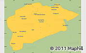 Savanna Style Simple Map of Guelma, single color outside