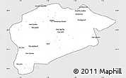 Silver Style Simple Map of Guelma, cropped outside