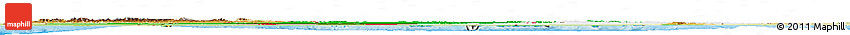 Flag Horizon Map of Algeria, physical outside, flag rotated