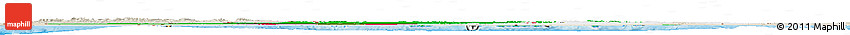 Flag Horizon Map of Algeria, shaded relief outside, flag rotated
