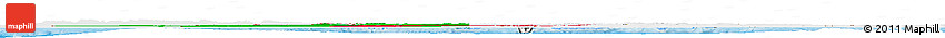 Flag Horizon Map of Algeria, single color outside, shaded relief sea