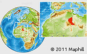 Physical Location Map of Illizi, within the entire country