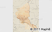Satellite Map of Illizi, shaded relief outside