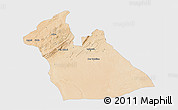 Satellite 3D Map of Laghouat, single color outside