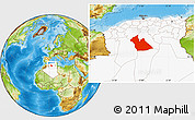 Physical Location Map of Laghouat, highlighted country