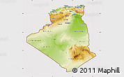 Physical Map of Algeria, cropped outside