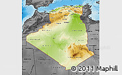 Physical Map of Algeria, darken, desaturated, land only