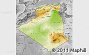 Physical Map of Algeria, desaturated