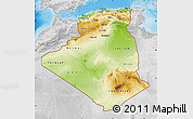 Physical Map of Algeria, lighten, desaturated, land only