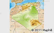 Physical Map of Algeria, satellite outside, shaded relief sea