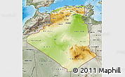 Physical Map of Algeria, semi-desaturated, land only