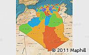 Political Map of Algeria, satellite outside