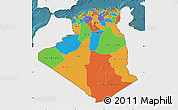 Political Map of Algeria, single color outside, satellite sea