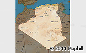 Satellite Map of Algeria, darken, land only