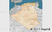 Satellite Map of Algeria, desaturated, land only