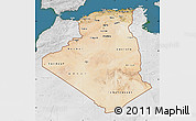 Satellite Map of Algeria, lighten, desaturated, land only