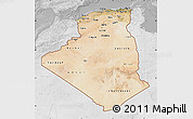 Satellite Map of Algeria, lighten, desaturated